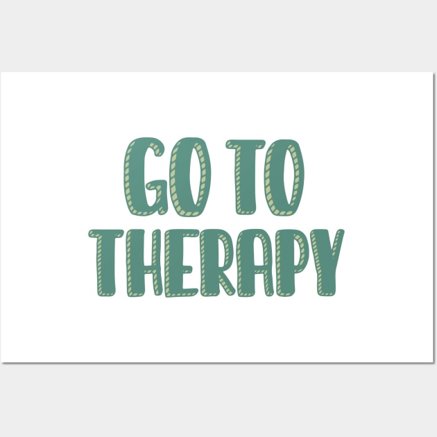 Go To Therapy in Green Wall Art by GrellenDraws